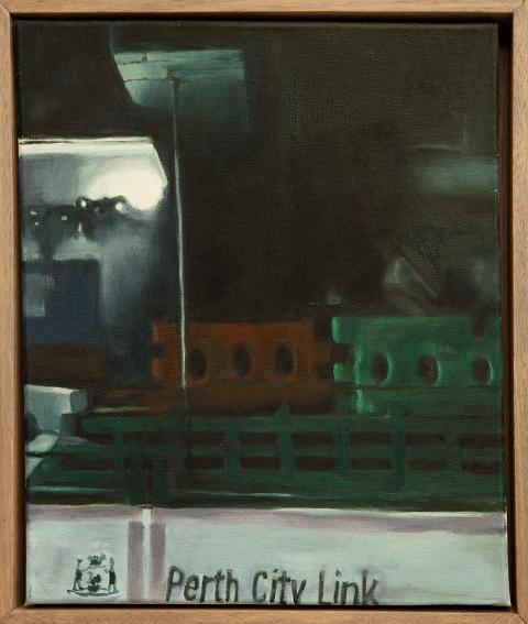 painting of urban renewal of Perth by Michelle Hyland